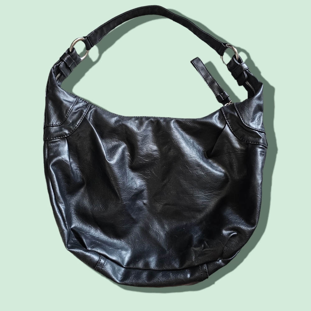 G By Guess Large Black Leather Hobo Shoulder Bag - Picture 4 of 8